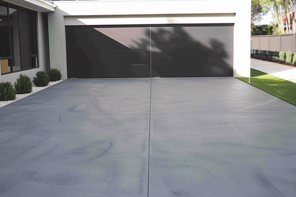 A modern concrete driveway